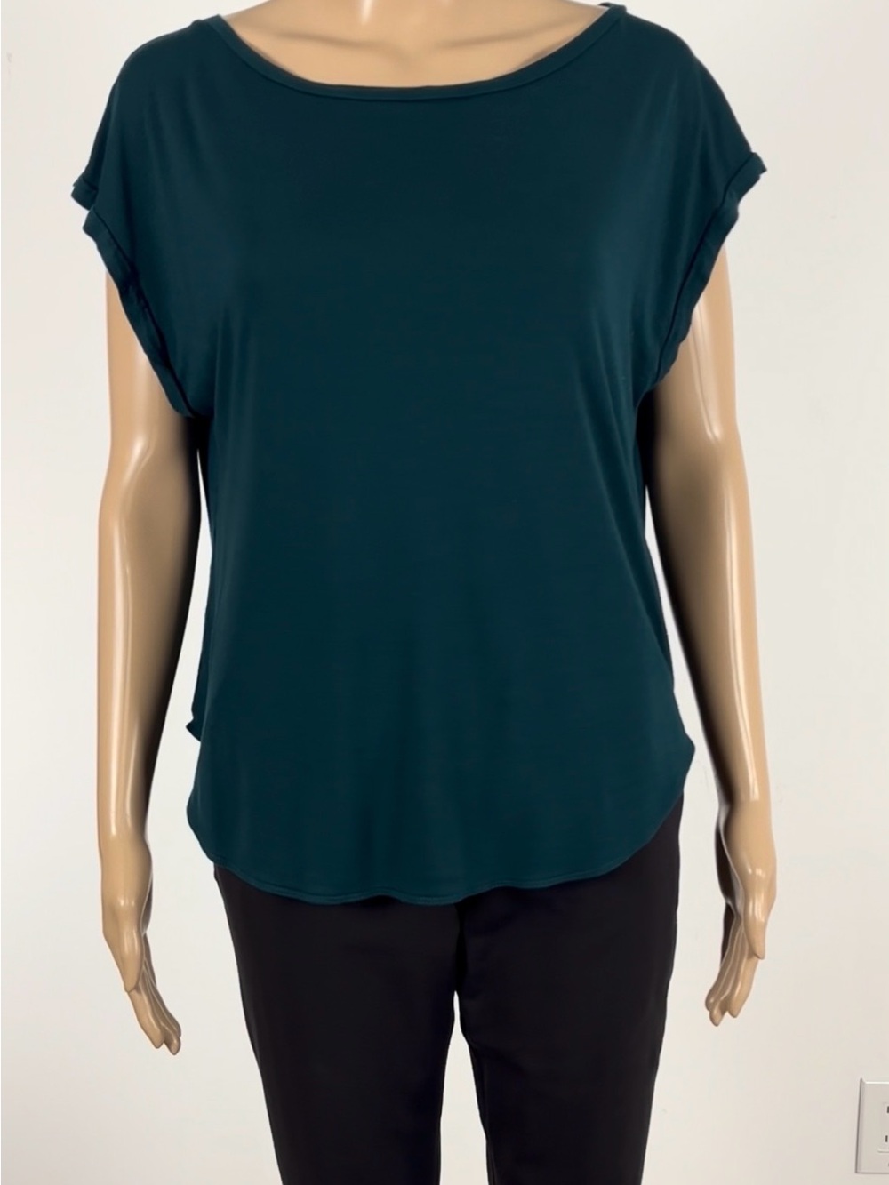 Oversized WILFRED Aritzia Anvers Split Back Tee Deep Teal, Dolman Sleeve